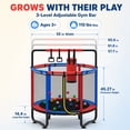 thumbnail image 7 of 55” Toddler Trampoline for Kids with Enclosure, Kids Trampoline, SEGMART Indoor Trampoline, Small Trampolines for Kids, Mini Trampoline with Sandbag, Rings, Ocean Balls, Gifts for Boys, Girls, 7 of 7