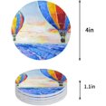 thumbnail image 1 of FMSHPON Lavender Hot Air Balloon Set of 6 Round Coaster for Drinks, Absorbent Ceramic Stone Coasters Cup Mat with Cork Base for Home Kitchen Room Coffee Table Bar Decor, 1 of 6