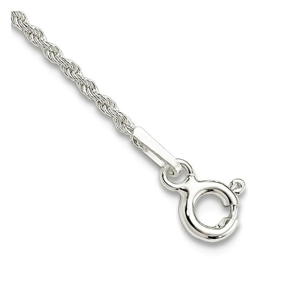 925 Sterling Silver 1.3mm Solid Rope Chain Bracelet 7 Inch Link Bracelet for Women and Men