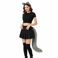 thumbnail image 3 of Slccxzc 2Pcs/Set Cat Shape Ears Headband Set with Long Tail for Animal Theme Party, 3 of 7