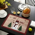 thumbnail image 5 of Merry Christmas placemat, table mat Winter Snowman placemat Double sided printed home kitchen table decoration - style:style2, 5 of 5