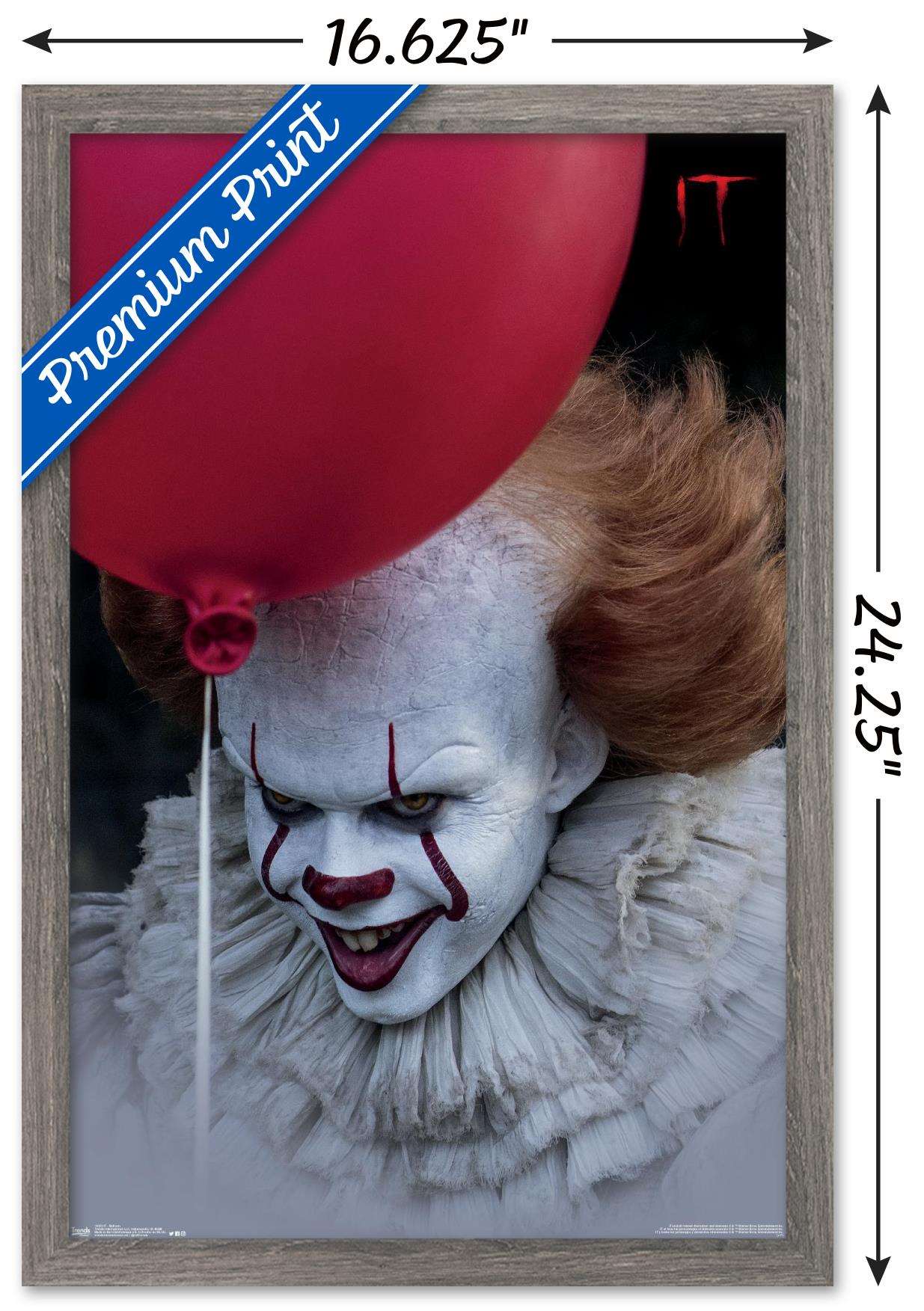 IT - Balloon Wall Poster, 14.725" x 22.375", Framed