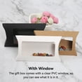 thumbnail image 2 of Ounissouiy Caja de regalo con ventana, forma de almohada, soporte para embalaje de dulces, regalos, caja de papel Kraft plegable, suministros de Almacenamiento y organización del hogar Blanco, 2 of 6