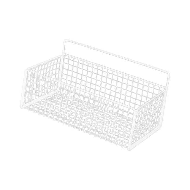Panier de Rangement Robuste en Acier Fil Panier Suspendu Panier Mural Blanc M