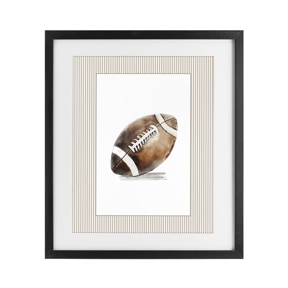 Stupell Industries Contemporary Vintage Sports Football Black Framed Print Under Glass, 13 x 16, by Christine Simpson Art