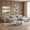 Light Gray, variant on 118" Modular Cloud Sectional Sofa with Ottoman, Curved Modern Couch with Deep Seat, Compression Fabric Sectional Sofa for Living Room, Beige