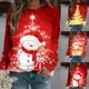 thumbnail image 4 of 2024 serie navideña mujer Otoño e Invierno moda Casual impreso manga larga jersey de cuello redondo sudadera de gran tamaño, 4 of 4