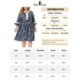 thumbnail image 6 of Unique Bargains Women's Plus Size 3/4 Sleeve Lace Hollow Ruffle Midi Flare Dresses 3X Navy Blue, 6 of 6