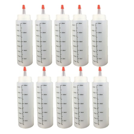 10 Pcs Mini Sauce Bottles Large Condiment Squeeze Dispensers