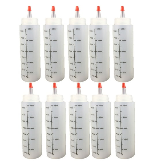 10 Pcs Mini Sauce Bottles Large Condiment Squeeze Dispensers