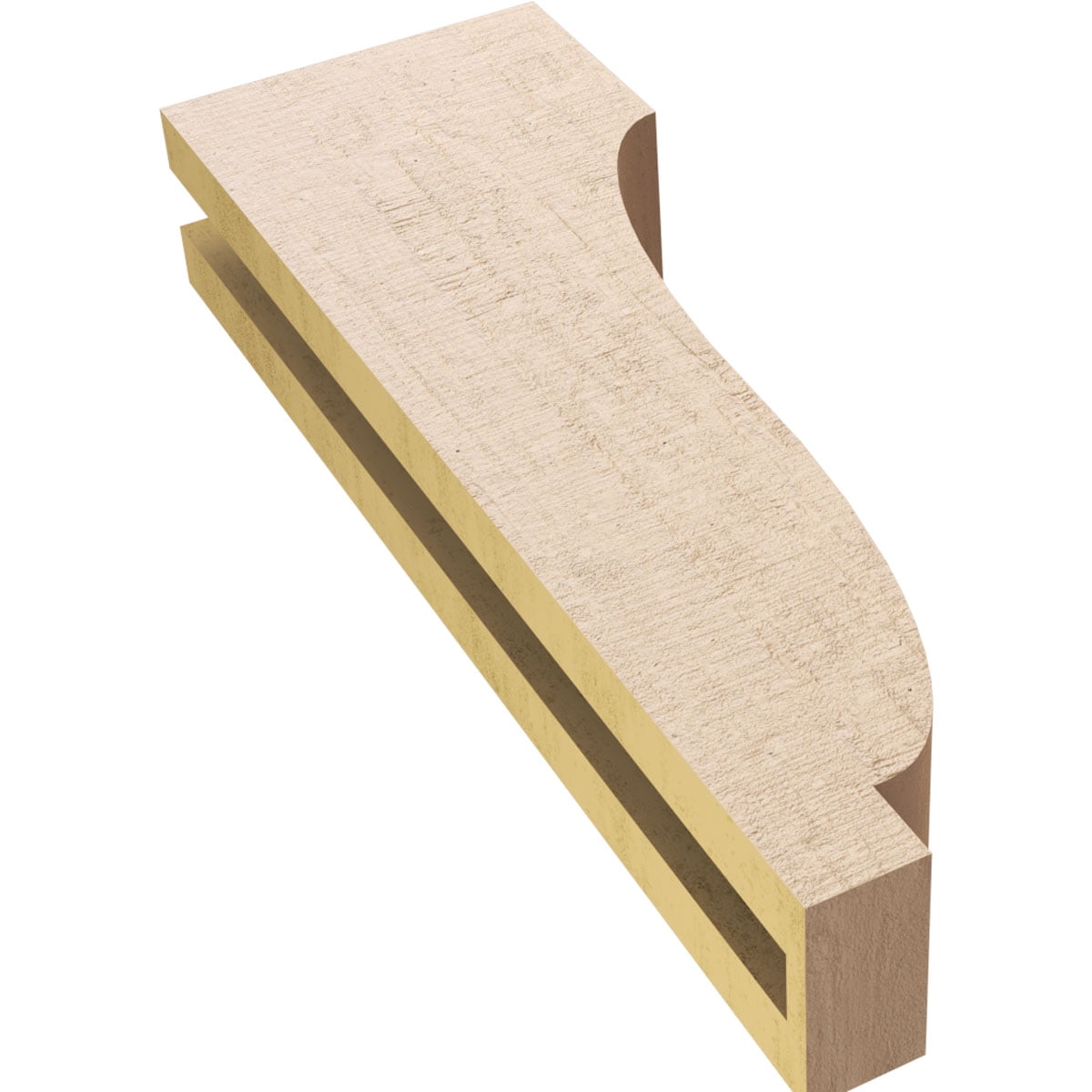 3"W x 6"D x 18"H Thin Van Buren Rough Cedar Woodgrain TimberThane Corbel, Primed Tan