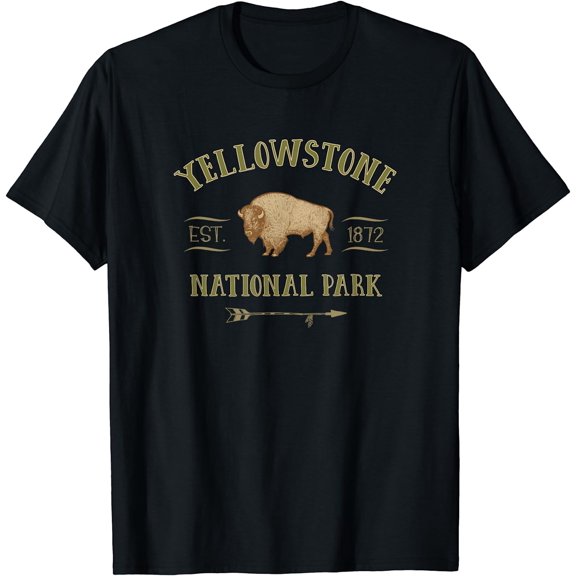 YELLOWSTONE NATIONAL PARK Bison Buffalo men women souvenir T-Shirt