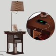 thumbnail image 4 of Madison Side Table with Lamp Combo with LED Bulb, Desk Lamp with USB Port, Bedside Reading Lamp, Modern End Table with Floor Lamp for Bedroom, Living Room, Office - Havana Brown, 4 of 8