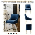thumbnail image 4 of SEYNAR Modern Glam Pleated Velvet Dining Chair Set of 2, Tufted Upholstered Side Accent Kitchen Chair for Living Room(Navy Blue), 4 of 5