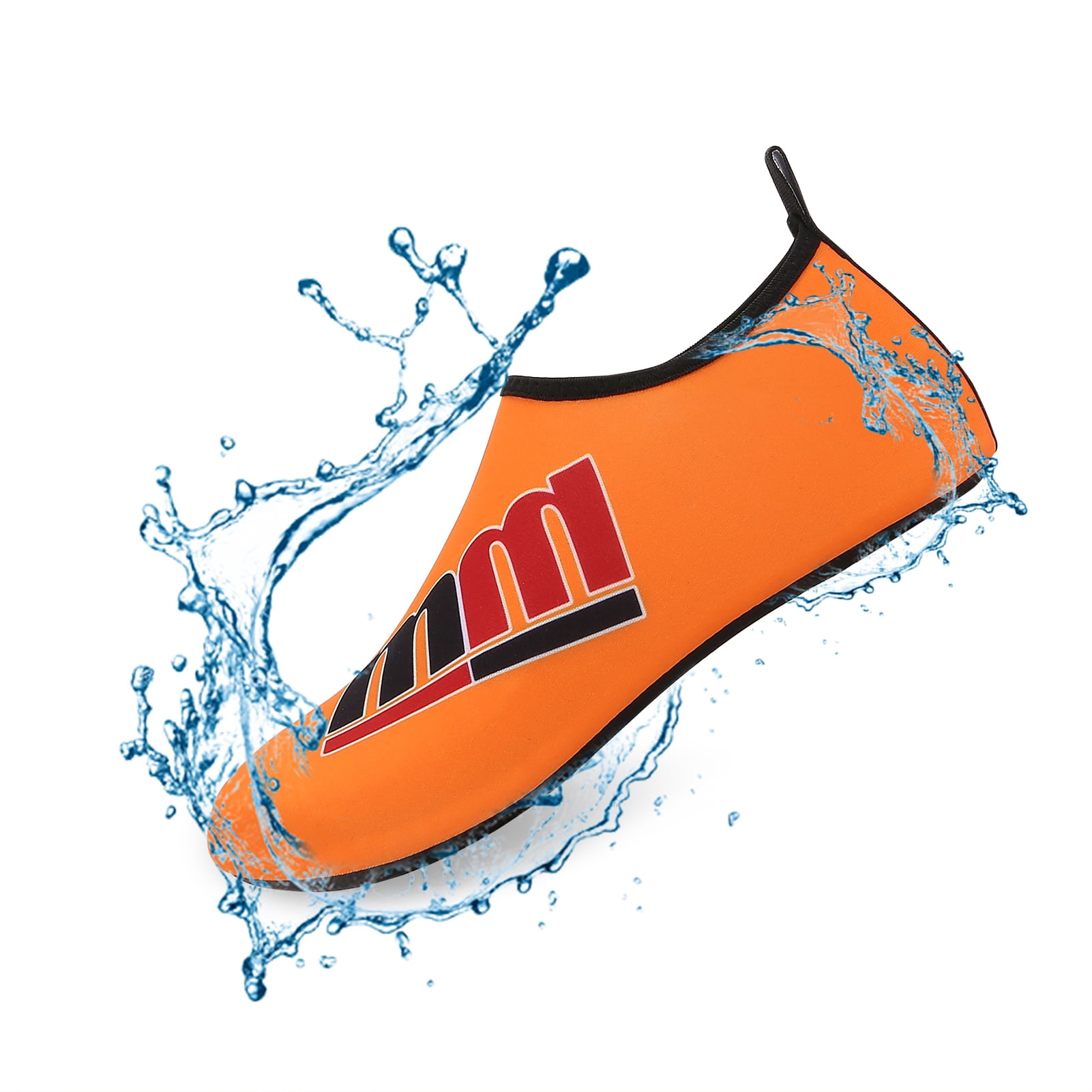 Men and Women a Slip On Barefoot Quick-Dry Beach Aqua Yoga Water Shoes (MM/Orange, 5.5-6.5 Women/5-5.5 Men)