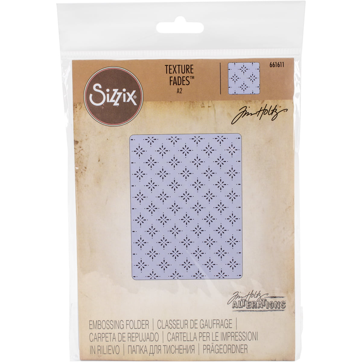 GREAT VALUE! 2x A2 SIZZIX Texture Embossing Folders Ferns & Seeds 657665 