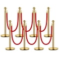thumbnail image 1 of BeesClover Gold Stanchion Post Queue,38 Inch Stanchion Posts Queue with 5 ft Red Velvet Rope,Ropes Safety Barriers Set,Crowd Control Barriers Queue Line Rope for Theater Party Museums, 1 of 7