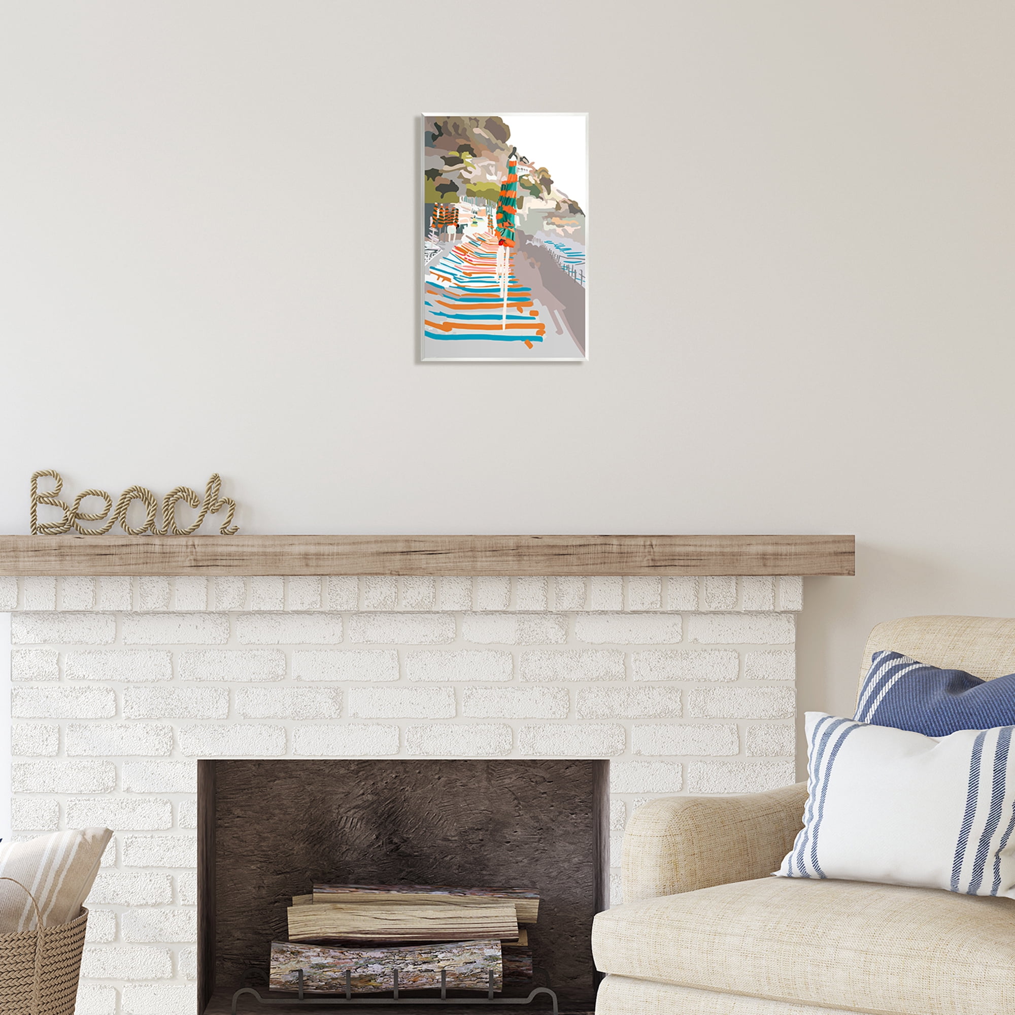 Stupell Industries Beach Vacation Coast Nature Painting Unframed Art Print Wall Art, 10 x 15