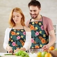 thumbnail image 5 of Pioneer Flower Floral Print Pattern Cotton Linen Apron with Pockets, Waterproof Adjustable, 33x27 Inch for Kitchen, Gardening, BBQ, Salon, 5 of 6