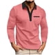 thumbnail image 2 of pstuiky manga larga de hombre, Camisa deportiva de manga larga con cuello vuelto y botones para hombre Tops casuales para hombres m, 2 of 6