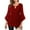 Red, variant on Busydd Womens Tops Dressy Casual Round Neck Glitter Going Out Tops for Women Fashion Solid Color Ruffle 3/4 Length Sleeve Ladies Tops and Blouses S