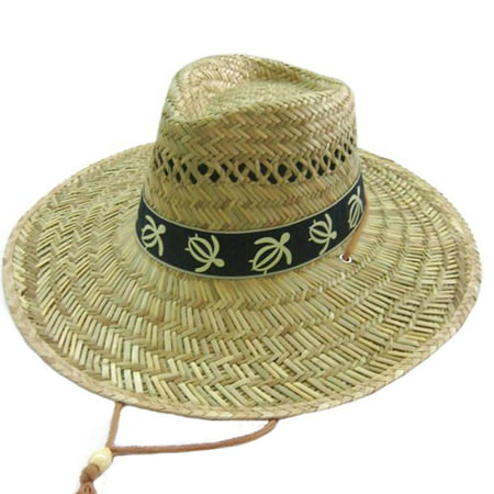 Farmers Turtle Printed Band Sun Block Bigbrim Straw Hat