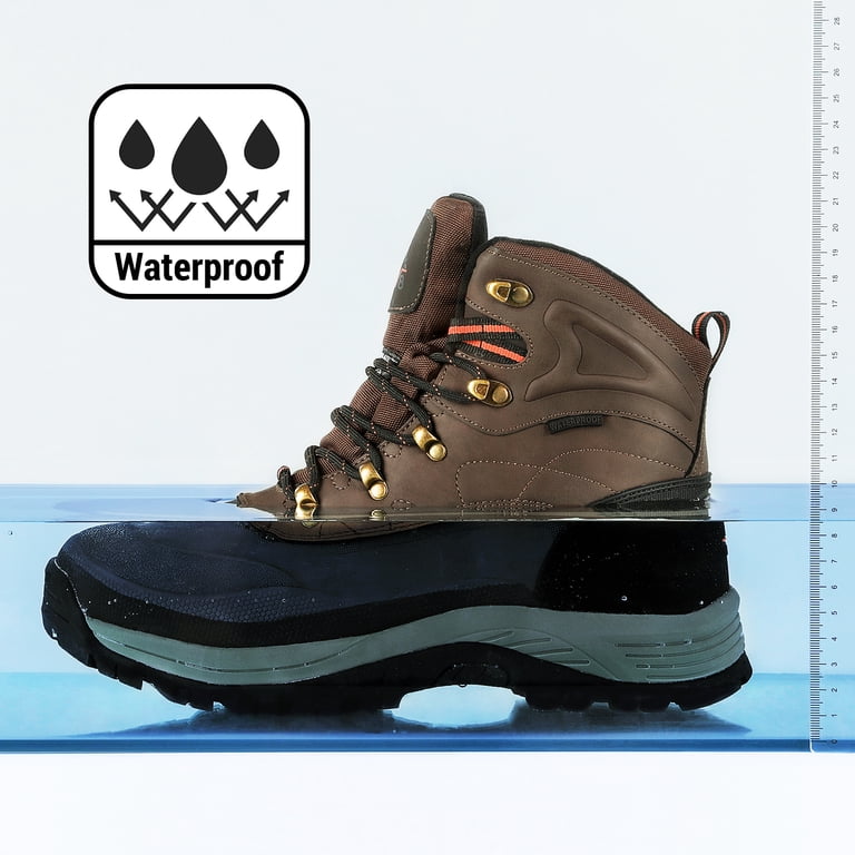 NORTIV 8 Men's Waterproof Winter Snow Boots Lightweight Hiking Casual Chukka Ankle Boots
