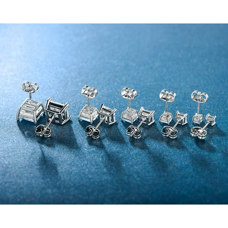 silver diamond lv earrings