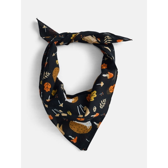 Way To Celebrate Thanksgiving Women’s Hedgehogs Bandana, One Size, Black/Multi