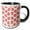 Black/White, variant on 3drose, Flirty Hot Lips Pattern - Red Lipstick Kiss Marks Design on White - Girly Romantic and Stylish, 11oz Mug