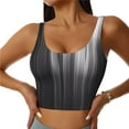 thumbnail image 2 of Uemuo Monochrome Abstract Lines Pattern Women's Sports Bra - High Impact Support, Breathable, and Comfortable Athletic Bra for Running, Yoga, and Workouts, 2 of 9