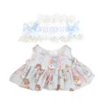 thumbnail image 2 of Vestido de muñeca para niñas de 17cm, educativo de dibujos animados para niños, regalo de cumpleaños, trajes de muñeca colgantes cómodos y elegantes, Azul, 2 of 8