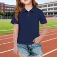 thumbnail image 3 of Resicozy Polo Shirts for Girls Quick Dry Uniform Short Sleeve T Shirts for Kids Collared Golf Polo Shirt 3-12 Years Navy 110, 3 of 10