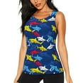 thumbnail image 2 of Haiem Cartoon Shark Workout Tank Tops for Women, Athletic Sports Slim-Fit Tank Tops, Compression Sleeveless Dry Fit Shirts,Athletic Shirt-Small, 2 of 9