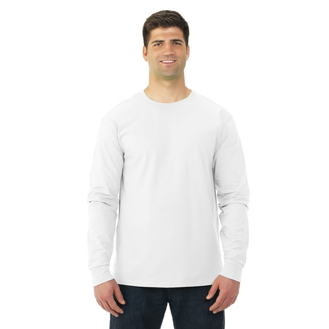 Fruit Of The Loom T-Shirt à Manches Longues pour Adulte HD Cotton, S, Blanc