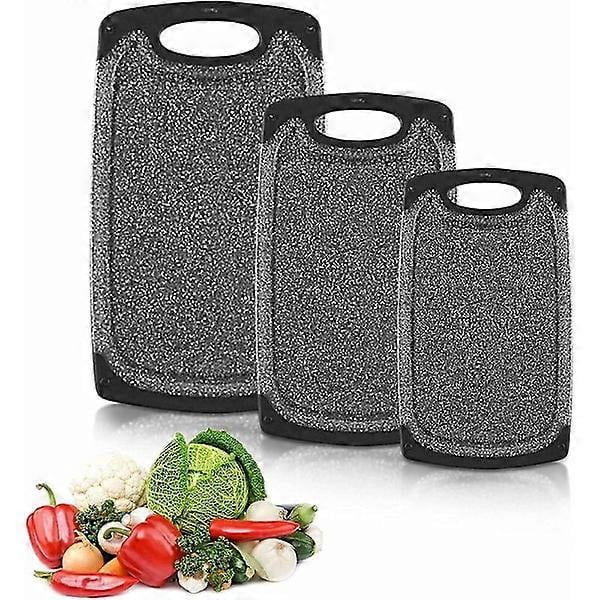 Cutting Board, Set of 3 Cutting Boards, Food PP Material, Kitchen Board, Non-Slip and Antibacterial Cutting Board