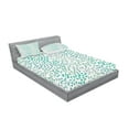 thumbnail image 2 of Romance Fitted Sheet & Pillow Sham Set, Branch in Old Fashioned Romantic Minimalist Style Simplistic Art Print, Decorative Printed 6 Piece Bedding Decor Set, Full, Teal Slate Blue, by Ambesonne, 2 of 3