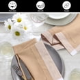 thumbnail image 6 of Bedding Craft Beige Multi Double Hemstitched Design Cotton Cloth Dinner Napkins, Set of 12, 20"x20", 6 of 9