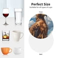 thumbnail image 6 of Honeii Blue Sky White Cloud Eagle print Leather Coaster Set of 4, ideal for safeguarding your furniture from drinks spills and effortless cleanup-Round Shape, 6 of 6