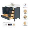 thumbnail image 3 of Ariel Cambridge 36 Inch Single Left Offset Oval Sink Bathroom Vanity With Carrara White Quartz Countertop 1.5 Edge In Midnight Blue, 3 of 10