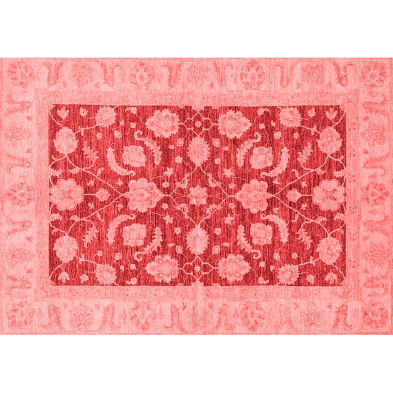 Ahgly Company Indoor Rectangle Abstract Red Modern Area Rugs, 5' x 8'