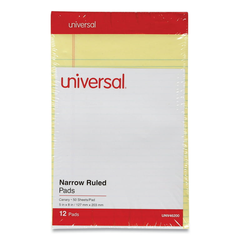 UNIVERSAL Colored Perforated Note Pads Narrow Rule 5 x 8 Blue 50 Sheet  Dozen