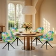 thumbnail image 4 of Whosucclay Colorful Palm Leaves Print Curved Back Chair Slipcover Thick Kitchen Chair Cover Elastic Swivel Armchair Cover Protector Bar Stools Covers for Kitchen Party Banquet Decor, 4 of 7