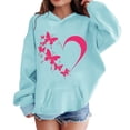 thumbnail image 5 of YunPes Girls Boys Hoodie Long Sleeve Pullover Plain Casual Elegant Tops Loose Long Sleeve T Shirt Winter Soft Hoodies for Teen Girls, 5 of 5