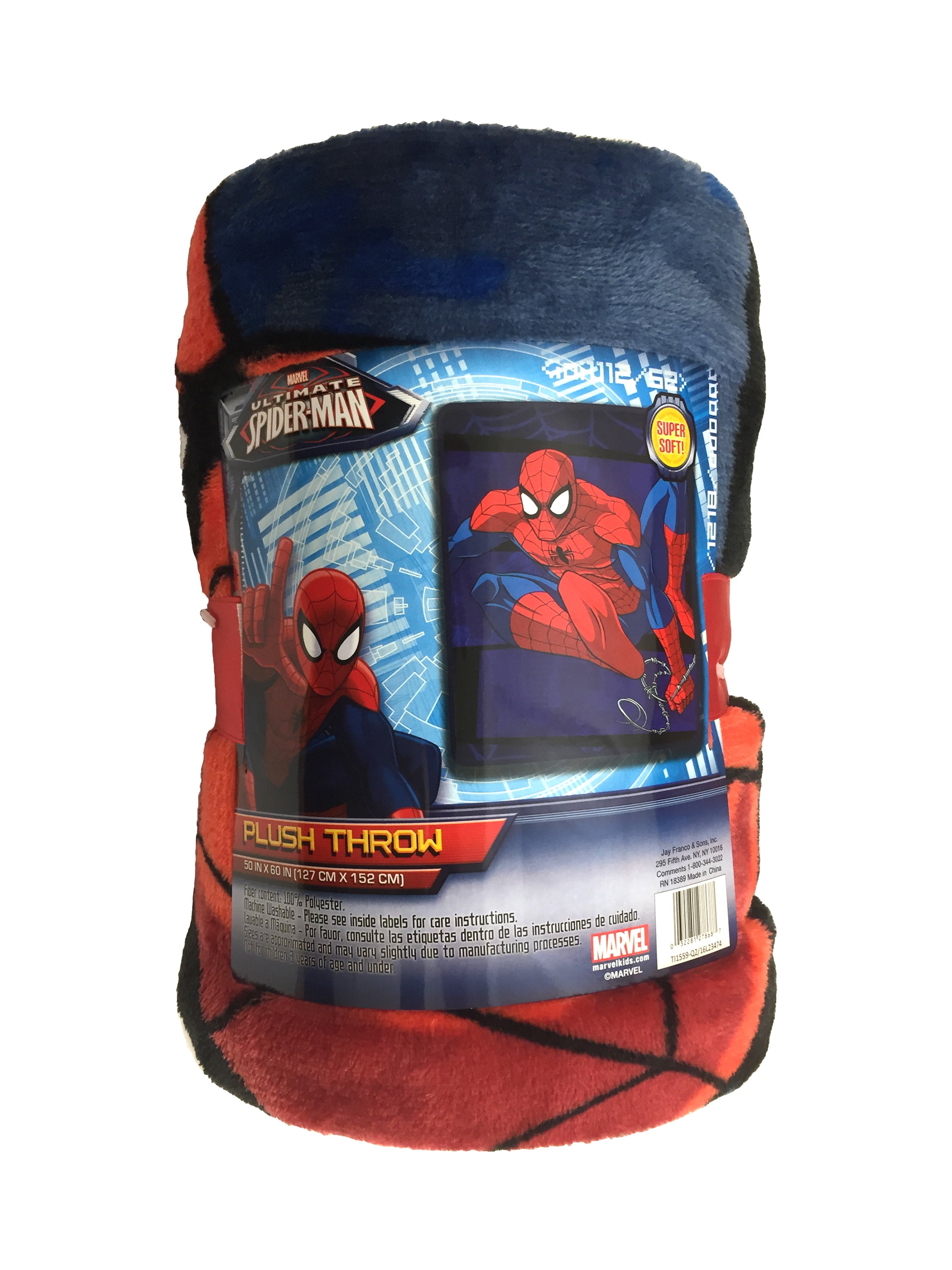 Marvel Spiderman Burst Flannel/Silk Touch Throw