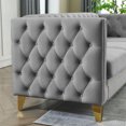 thumbnail image 4 of THOWDEE Velvet L-Shaped Sectional Sofa, 5-Seater, Gray, Includes Loveseat, Corner Piece, Chaise, 4 of 7