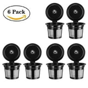 Chok 6Pcs Reusable K-Cups,Universal Fit Reusable Coffee Filters with Food Grade Stainless Steel Mesh Eco-Friendly Coffee Pods, for Keurig 1.0 and 2.0 Brewers