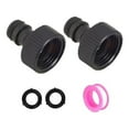 thumbnail image 2 of 2 Piece 3/4 Inch Garden Hose Quick Connector Kit Female Faucet Adapter Irrigation System Parts Black, 2 of 6