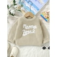 thumbnail image 2 of Suealasg Infant Baby Girl Knit Sweater Long Sleeve Letter Embroidery Chunky Pullover Sweater 6M 1T 2T 3T Toddler Girl Warm Fall Winter Sweater Top, 2 of 6