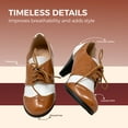 thumbnail image 3 of Chase & Chloe Women's Vintage-Inspired Lace-Up Oxford Pumps with Wingtip Design and Mid-Heel, 3 of 5